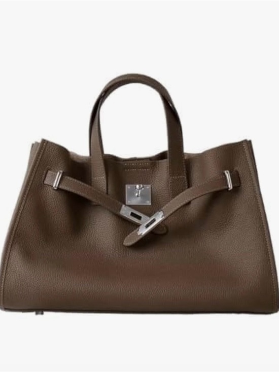 Amazon Handbags - NEW Amazon brand -HaiPomo Structured Taupe Leather Tote with Detachable Strap